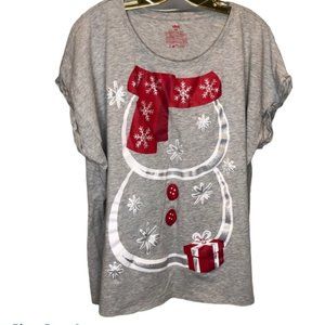 Cute Snowman Tee Plus sz 3X